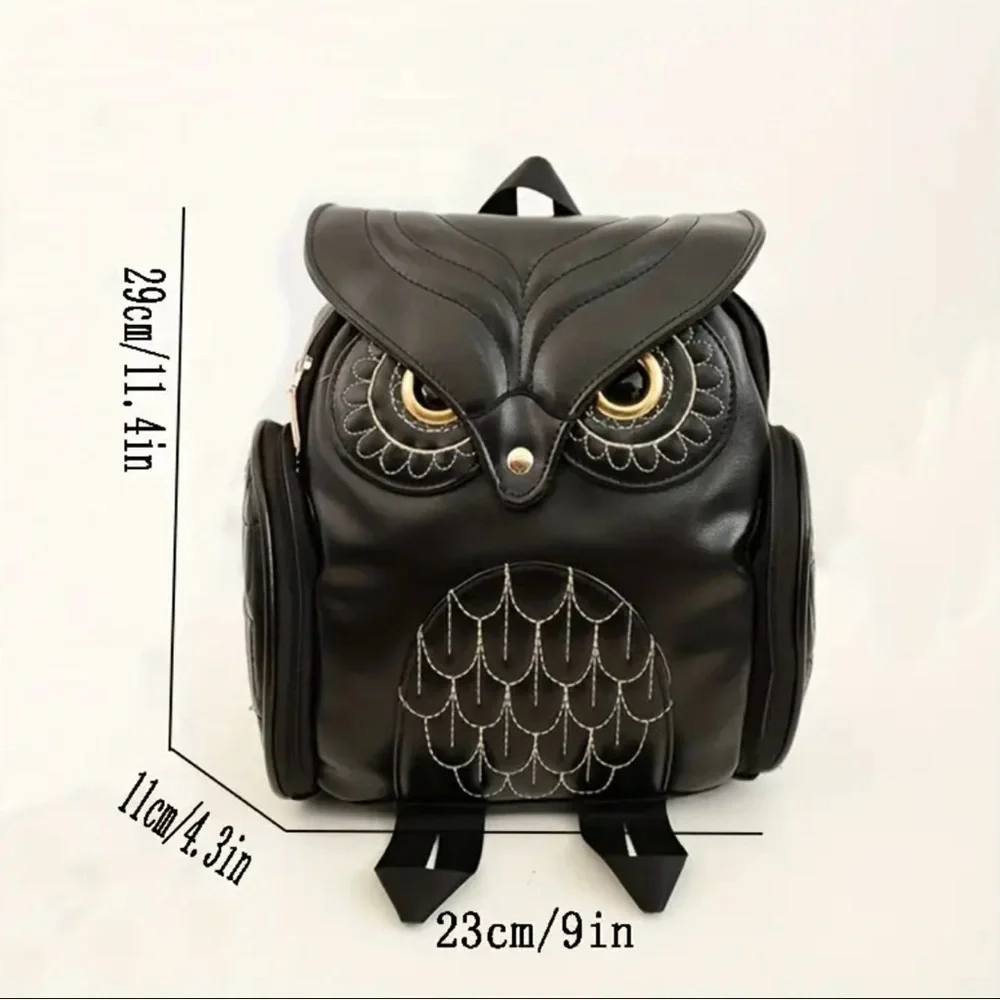 🆕 Gothic - Punk - Black Owl - Personality - Backpack - Adjustable Straps 🦉